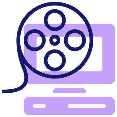 Film Roll simgesi, vektör illüstrasyonu basit tasarım