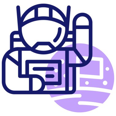 Astronot. Web simgesi vektör illüstrasyonu 