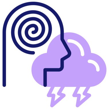 Beyin. Web simgesi basit illüstrasyon