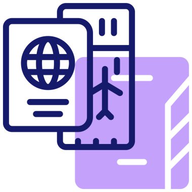 Pasaport web simgesi vektör illüstrasyonu