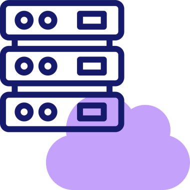 Bulut deposu. Web için basit illüstrasyon