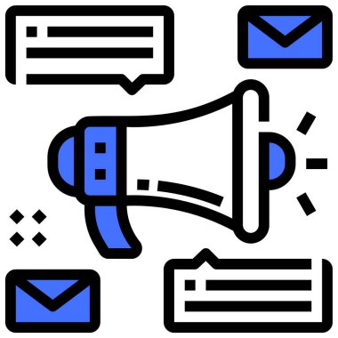 Megafon. Web simgesi basit illüstrasyon 