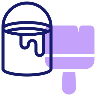 Boya kovası. Web simgesi basit illüstrasyon