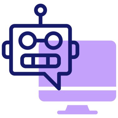 robot. Web simgesi basit illüstrasyon
