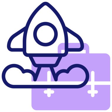 Roket. Web simgesi basit illüstrasyon