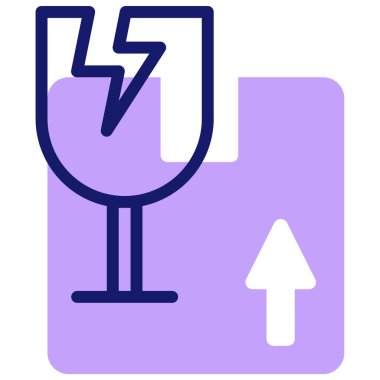 Kırılgan. Web simgesi basit illüstrasyon