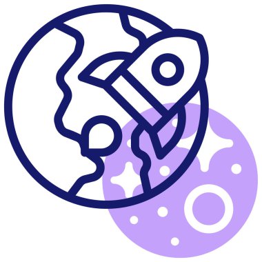 Uzay gemisi simgesi vektör illüstrasyonu