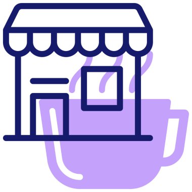 Kafeteryada. Web simgesi basit illüstrasyon