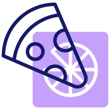 Pizza simgesi basit illüstrasyon