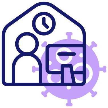 Evde kal. Web simgesi basit illüstrasyon 