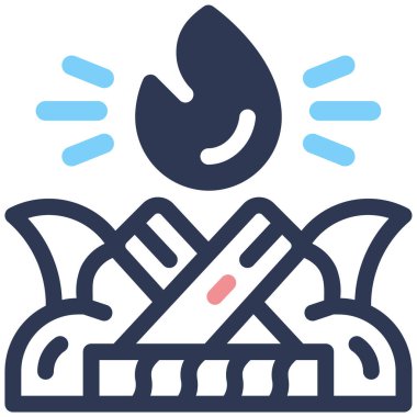 Yangın. Web simgesi basit illüstrasyon