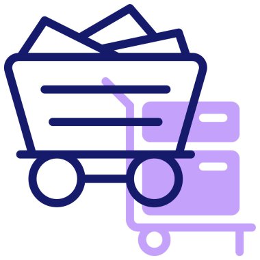 Maden arabası. Web simgesi vektör illüstrasyonu