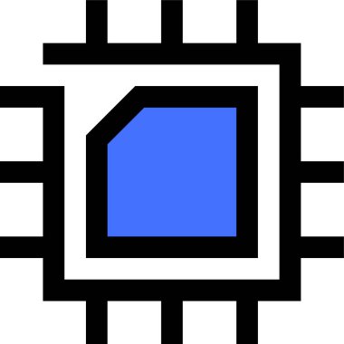 İşlemci. Web simgesi basit illüstrasyon 