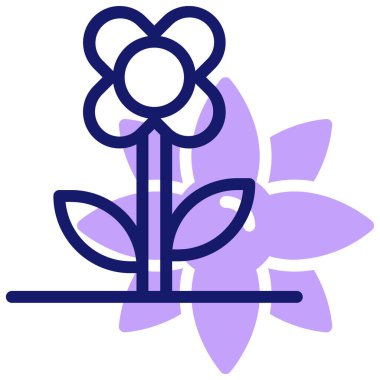 Çiçek ikonu. Basit resimleme 