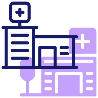 Hastane vektör simgesi modern illüstrasyon 