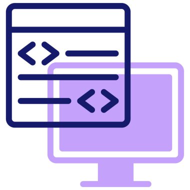 Kodlama. Web simgesi basit illüstrasyon