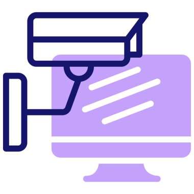 CCTV kamera simgesi, vektör illüstrasyonu basit tasarım