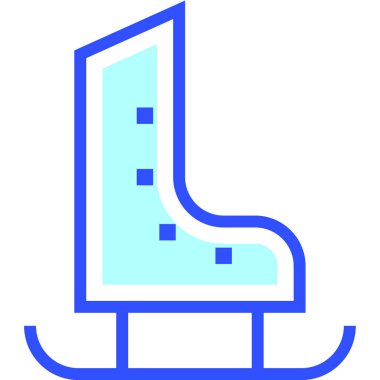 Buz pateni modern simgesi, vektör illüstrasyonu