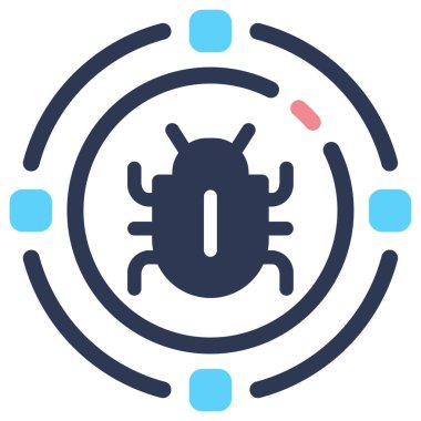 Kötü amaçlı yazılım. Web simgesi vektör illüstrasyonu