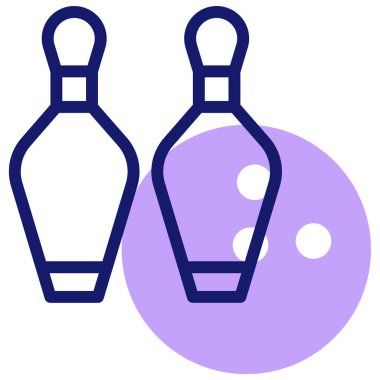 Bowling modern simgesi, vektör illüstrasyonu
