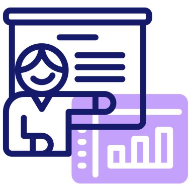 sunum web simgesi basit illüstrasyon