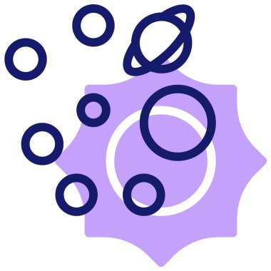 Güneş Sistemi. Web simgesi basit illüstrasyon 