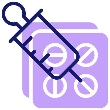 enjekte simgesi, vektör illüstrasyonu basit tasarım