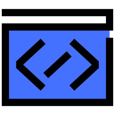 Kodlama. Web simgesi basit illüstrasyon