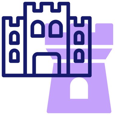 Şato. Web simgesi vektör illüstrasyonu