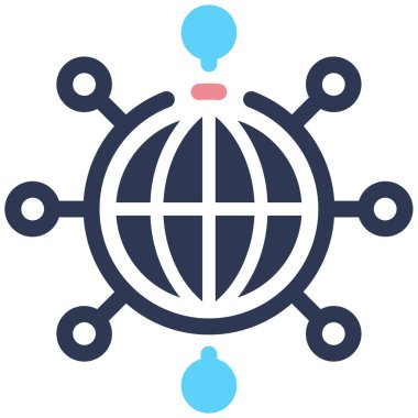 Bilgisayar ağı simgesi, vektör illüstrasyonu basit tasarım