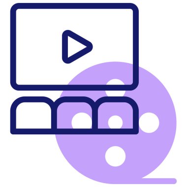 Sinema simgesi, vektör illüstrasyonu basit tasarım