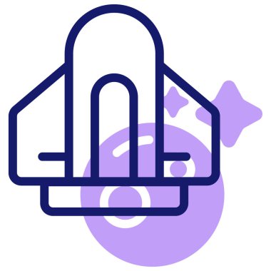 Uzay gemisi simgesi vektör illüstrasyonu