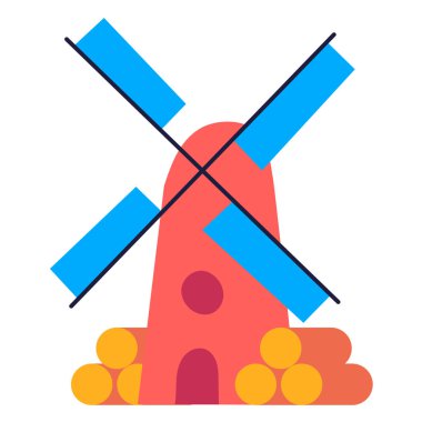 windmill icon. flat design style