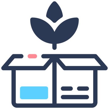 Çevre dostu ambalaj simgesi, vektör illüstrasyonu basit tasarım