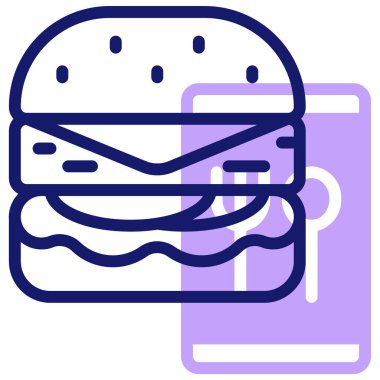 Hamburger. Web simgesi basit illüstrasyon