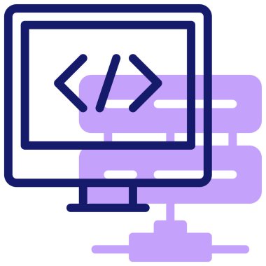 bilgisayar sistemi simgesi, vektör illüstrasyonu basit tasarım