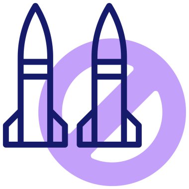 Uluslararası savaş ikonu. Web için basit roket vektör simgeleri çizimi