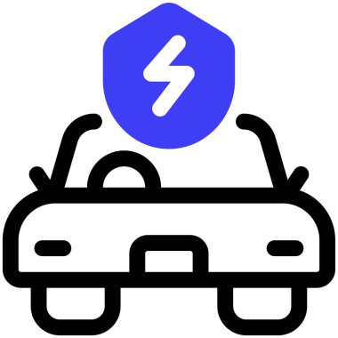  Elektrikli araba. Web simgesi basit illüstrasyon 