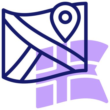 Harita. Web simgesi basit illüstrasyon