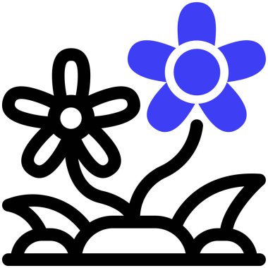 Çiçek ikonu. Basit resimleme 