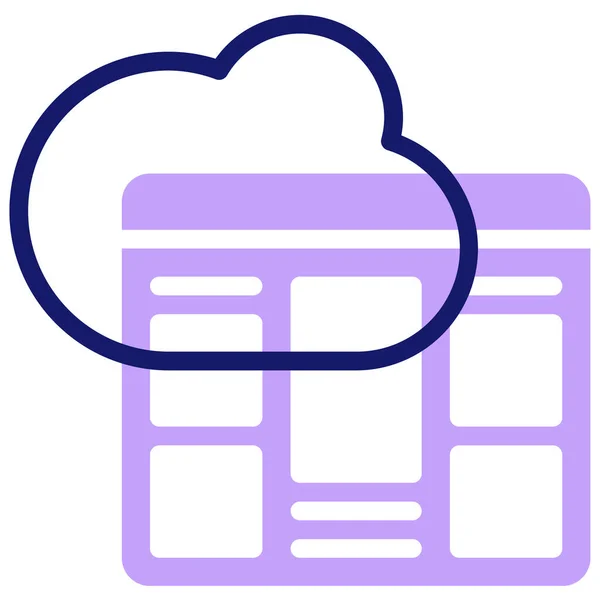 Icona Del Cloud Computing Illustrazione Vettoriale Design Semplice — Vettoriale Stock
