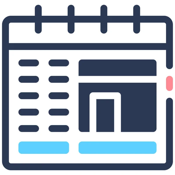 Kalendář Webová Ikona Jednoduchá Ilustrace — Stockový vektor