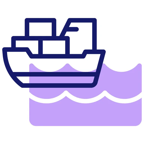 Lastfartyg Ikon Vektor Illustration Enkel Design — Stock vektor