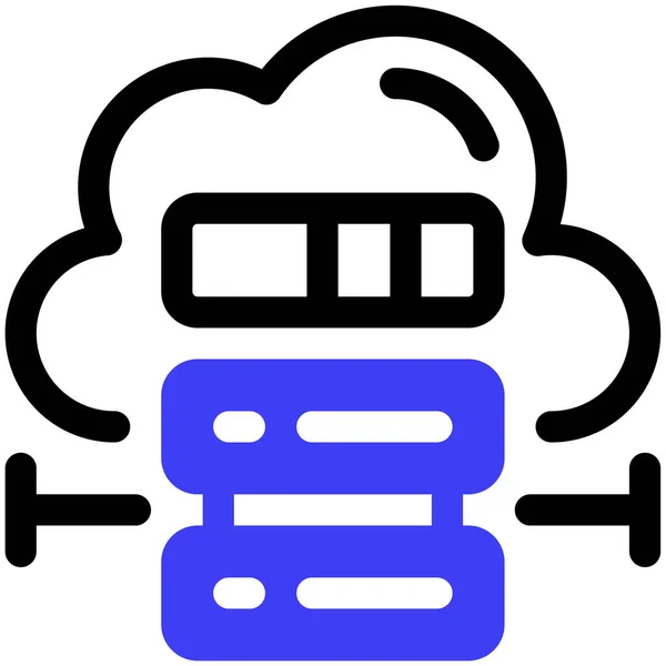 Archiviazione Cloud Semplice Illustrazione Web — Vettoriale Stock