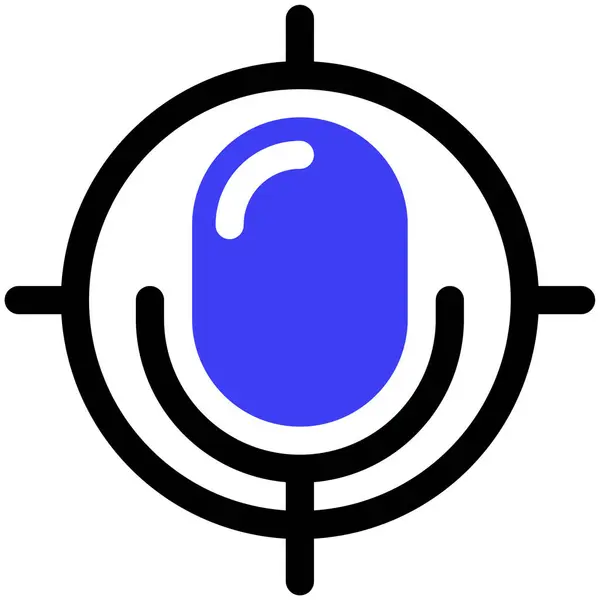Podcast Ícone Web Ilustração Simples — Vetor de Stock