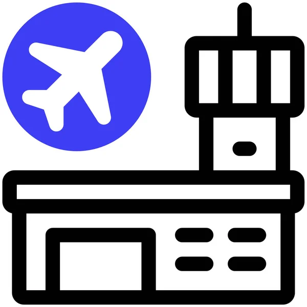 Letiště Webová Ikona Jednoduchá Ilustrace — Stockový vektor
