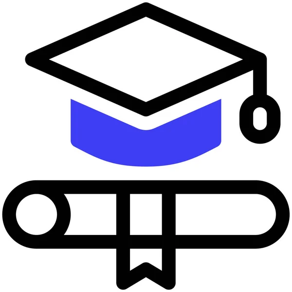 卒業証書 ウェブアイコンシンプルなデザイン — ストックベクタ