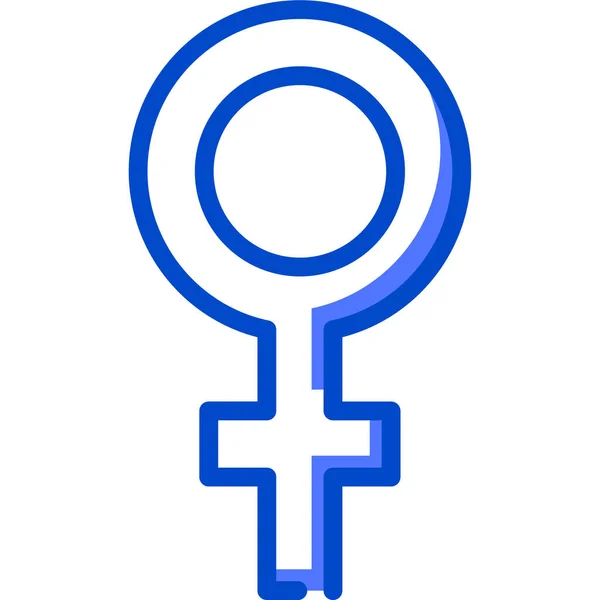 Mujer Símbolo Género Ilustración Simple — Vector de stock