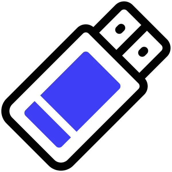 Usb Ikon Flash Drive Ilustrasi Sederhana Dari Ikon Vektor Kartu - Stok Vektor