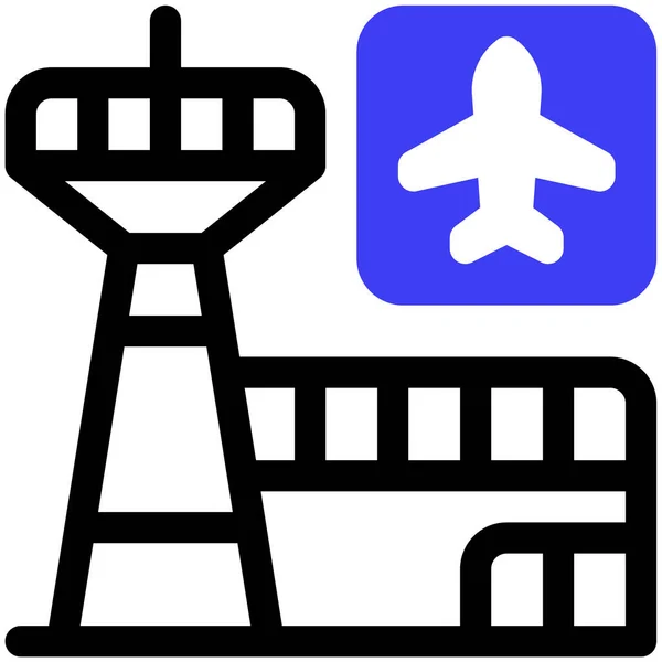 Aeroporto Ícone Web Ilustração Simples —  Vetores de Stock